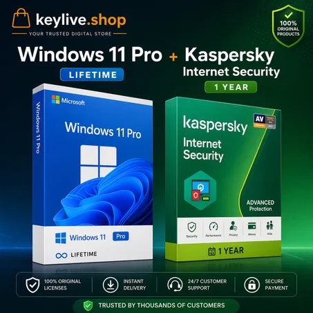 Windows 11 Pro lifetime +Kaspersky Internet Security 1 Year