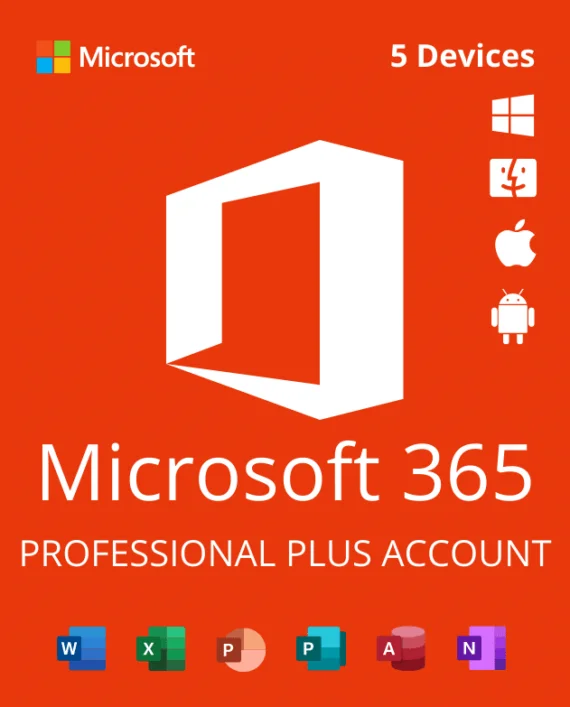 Account -Microsooft Office 365 Pro Plus 5 devices