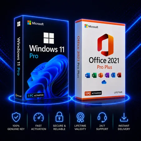 Windows, 11 Pro + Office 2021 Pro Plus 1 PC Activation Lifetime
