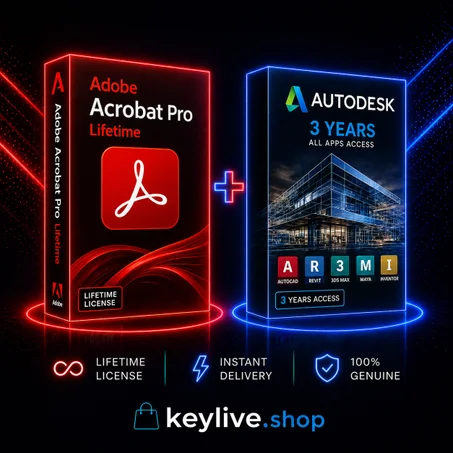 Adobe Acrobat Pro Lifetime + Autodesk 3 Years | Professional PDF & Design Bundle