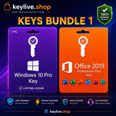 WINDOWS 10 PROFESSIONAL + OFFICE 2019 PROFESSIONAL PLUS – BUNDLE