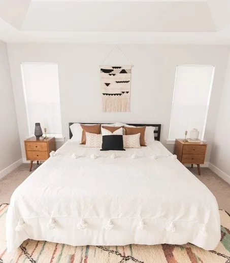 Plaid à pompon Blanc - Atlas Pureté