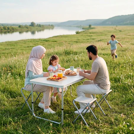 طاولة كاملة مع 4 كراسي قابلة للطي