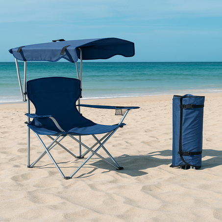 كرسي البحر والتخييم بمظلة مدمجة