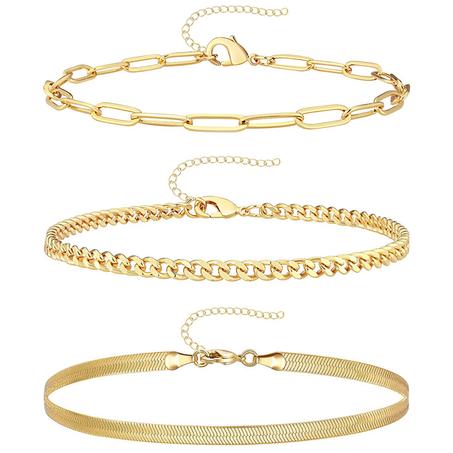 سلسلة كاحل ذهبية اللون