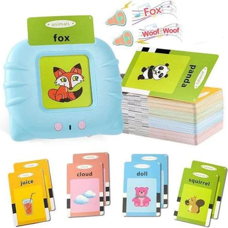 Lecteur de Cartes Éducatives d'Apprentissage d'Anglais 112 Pièces, Double Face, 224