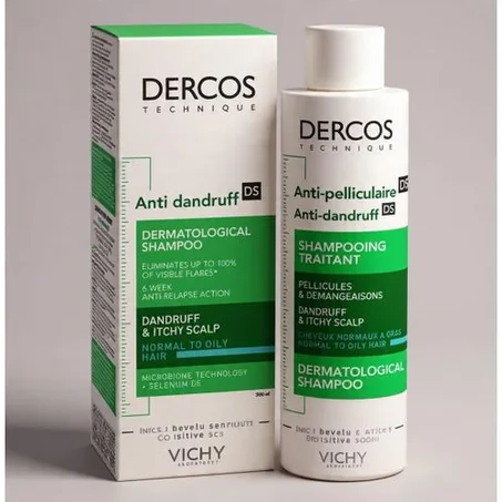شامبو فيشي ديركوس المعالج للقشرة والحكة - اختر النوع المناسب لفروة رأسك (Vichy Dercos Anti-Dandruff Shampoo - 200ml)