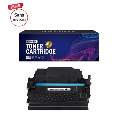 HF289X-Econ-Premium Compatible pour CF289X-recycled chip Noir Toner cartridge HP Compatible 10000 Pages Sans niveau d'encre