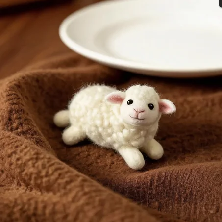 Handmade Needle Felted Wool Sheep Figurine