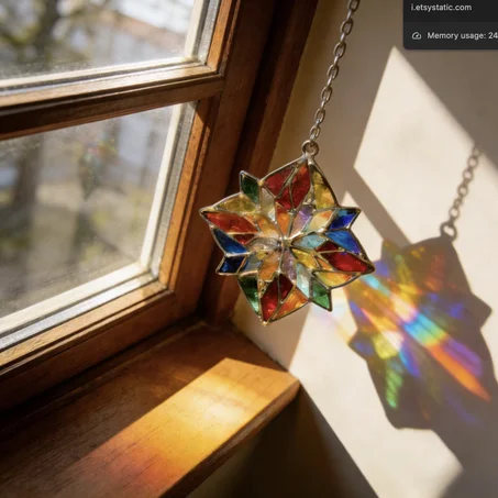 Handmade Snowflake Glass Suncatcher