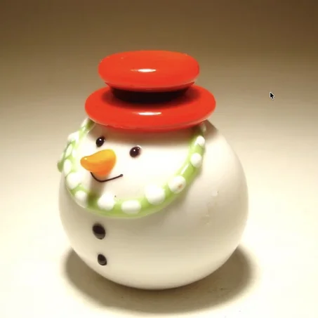 Handmade Blown Glass Snowman Figurine