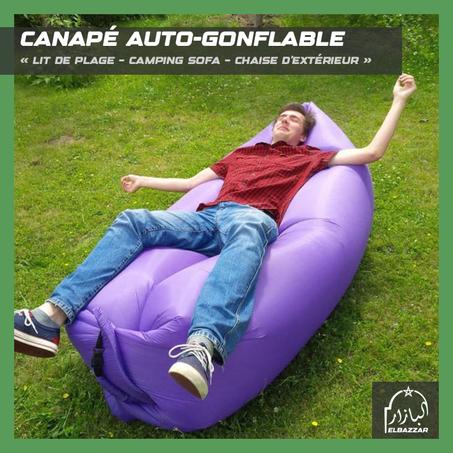 Canapé AUTO-GONFLABLE  « Lit de plage – Camping Sofa – Chaise d’extérieur »