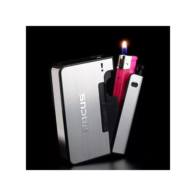 Focus Distributeur boite boitier étui 10 cigarettes avec briquet tempête