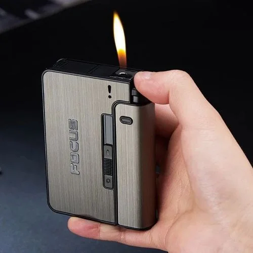 Focus Distributeur boite boitier étui 10 cigarettes avec briquet tempête