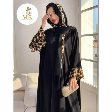 outfit ramadan 🌙🌸 Abaya leopard 🦋