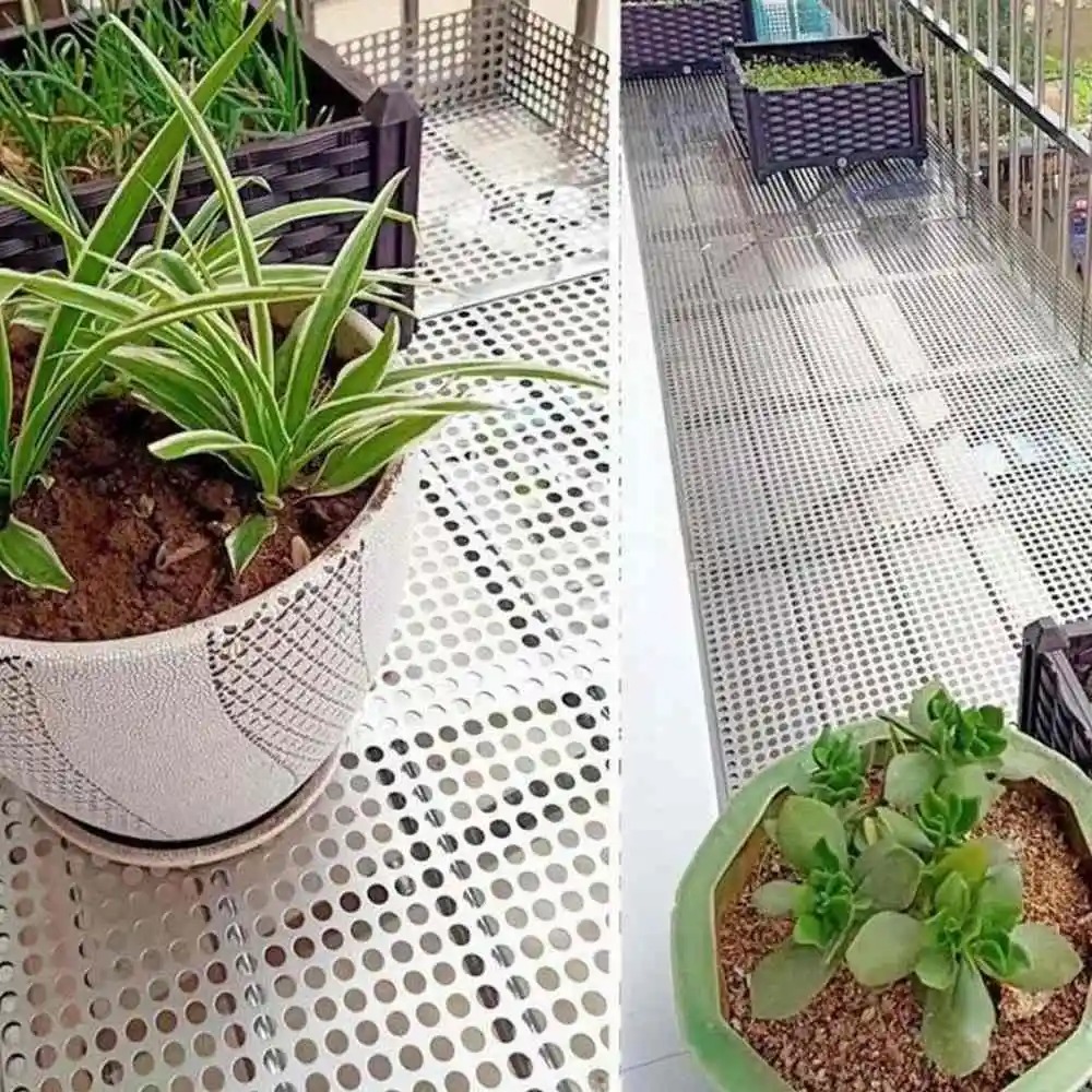 صفائح معدنية مثقبة لتغطية البلكونة أو النافذة – مقاومة للصدأ ومثالية للنباتات والديكور