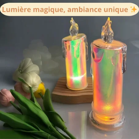 lot de 2 Bougies LED sans flamme – Illuminez vos soirées avec style