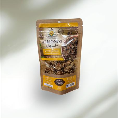 لوز منسم بالسمسم  100g