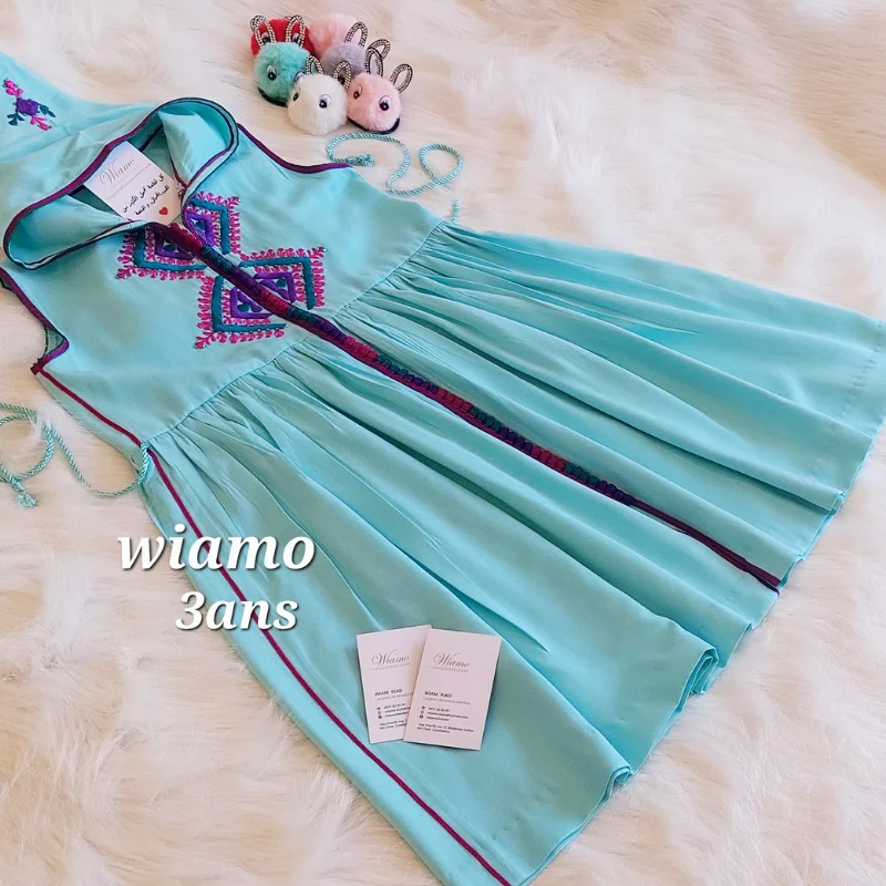 Robe Jellaba vert eau (3 ans)