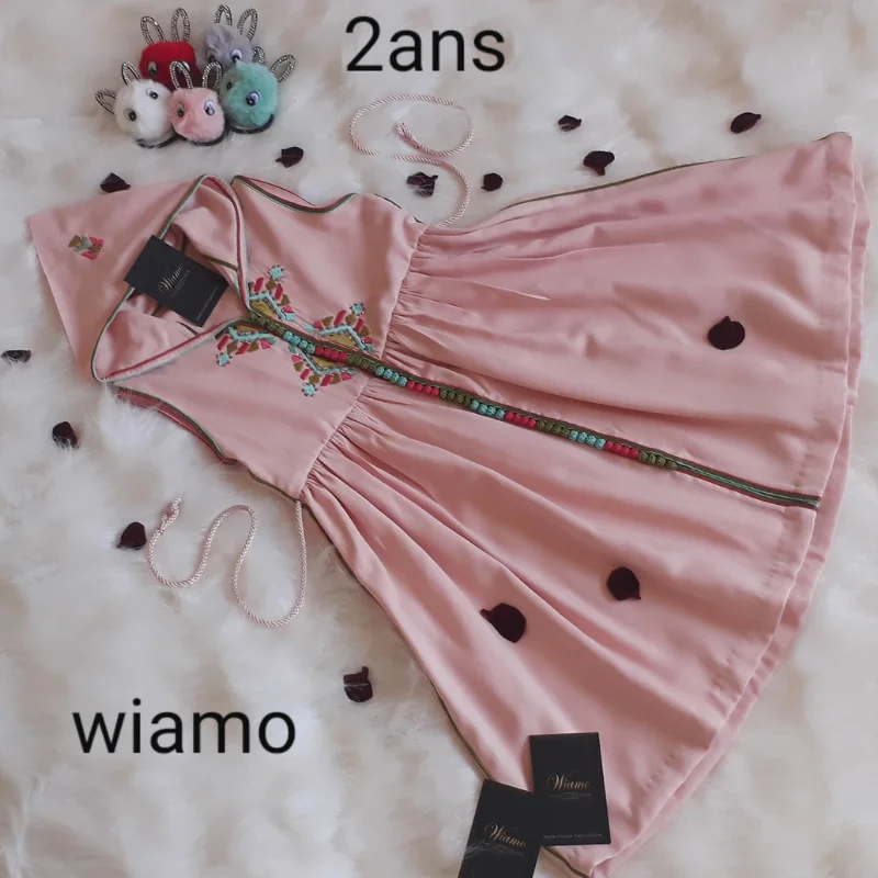 Robe Jellaba rose bébé (2 ans)