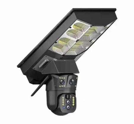 ZOOM X10 مصباح شارع يعمل بالطاقة الشمسية مع كاميرا مراقبة عالية الدقة ثنائية العدسات