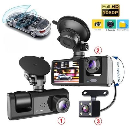 Camera de sécurité de voiture avec 3 objectifs Full HD