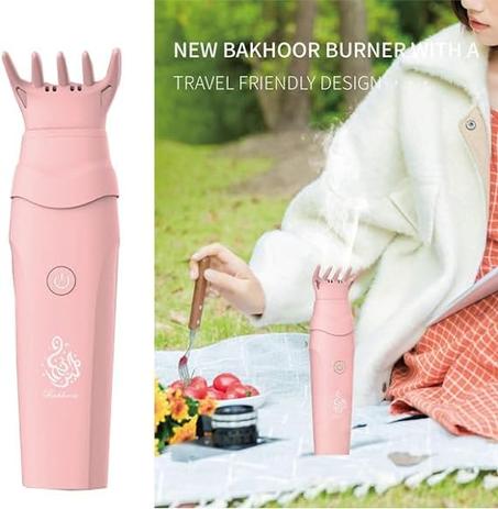 مبخرة الكترونية متعددة الاستخدامات مع رأس خاص للشعر - وردي