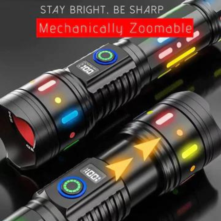 مصباح يدوي متعدد الوظائف مع ضوء تكبير فلورسنت G85 اسود