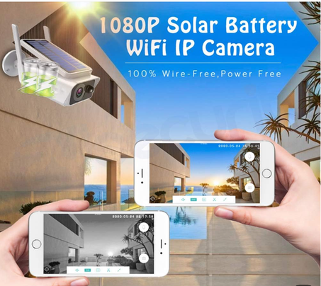 كاميرا مراقبة لاسلكية عالية الدقة تعمل بالطاقة الشمسية
