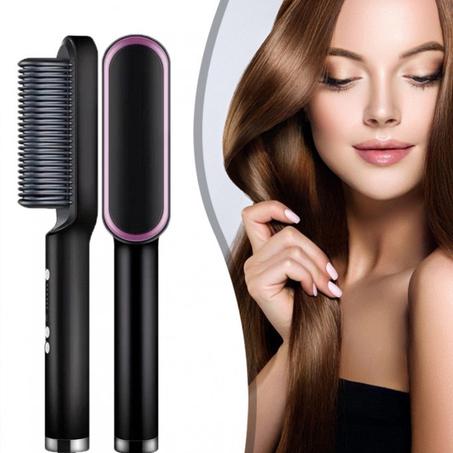 مشط حراري ومسرح للشعر، 3 في 1 Hair Straightener Brush