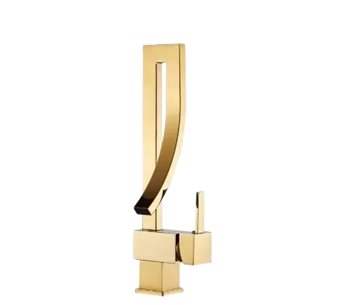 Grifo Lavabo Elegancia Vanguardista Oro Pulido