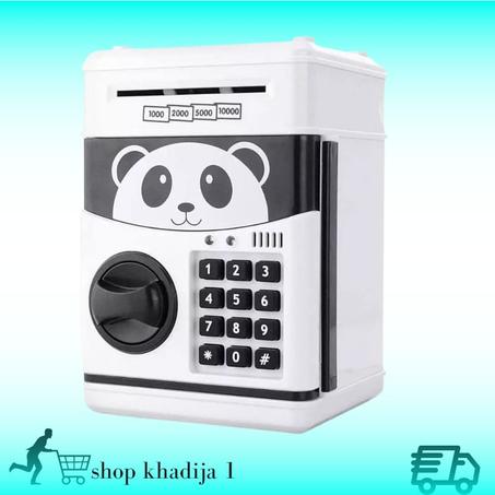 خزنة إلكترونية على شكل حصالة نقود ، صندوق كلمة مرور لتوفير المال للأطفال