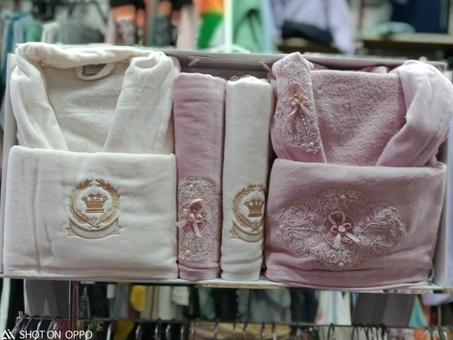 طقم حمام 6 قطع للرجال والنساء ، مجموعة عائلية مشتركة ، ملمس ناعم ، تصميم أنيق ، أبيض ، جودة تركية