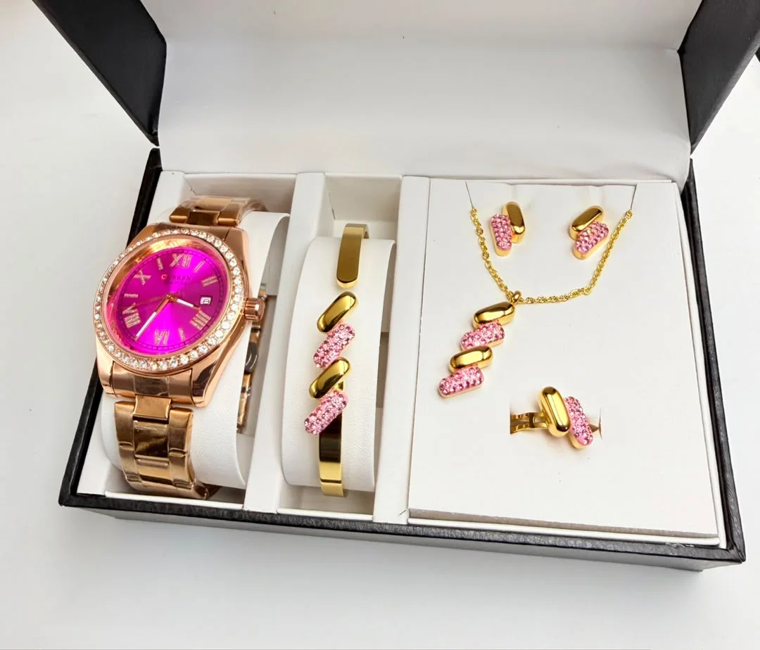 Coffret – Montre & Parure Femme 6 Pièces
