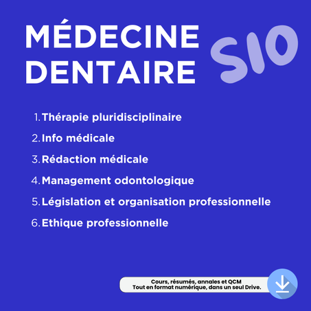 Programme Dentaire – Semestre S10