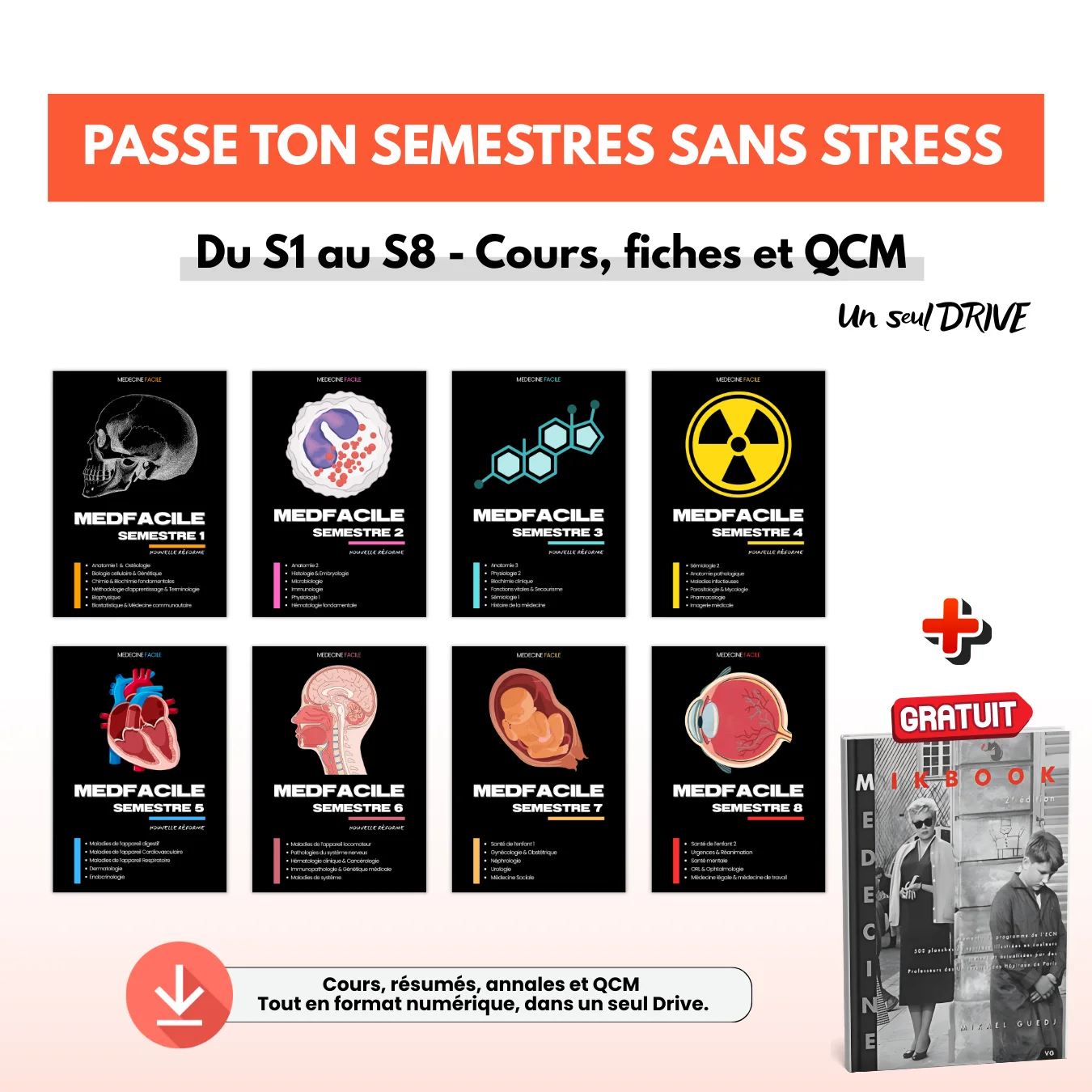 PACK COMPLET MÉDECINE (TOUS LES SEMESTRES)