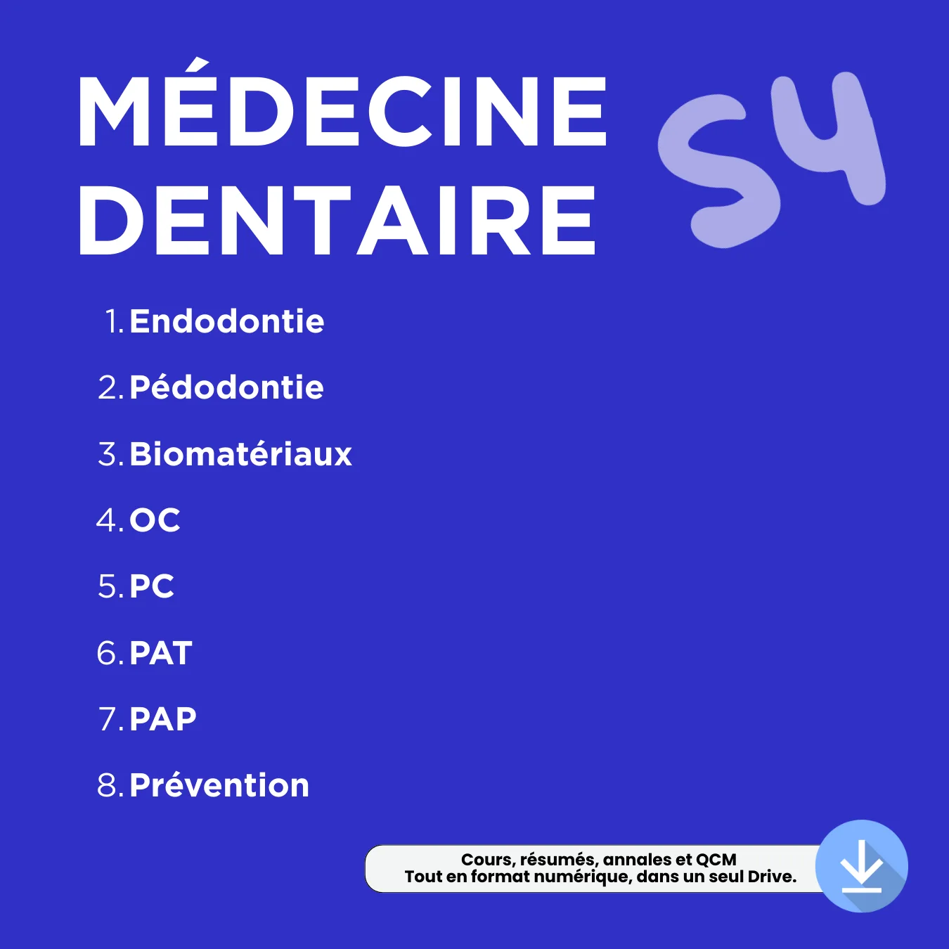 PACK COMPLET DENTAIRE (TOUS LES SEMESTRES)
