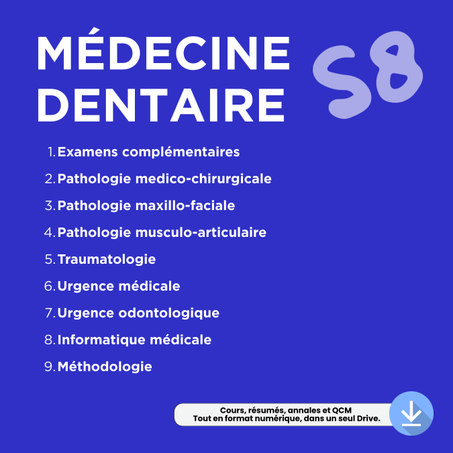 Programme Dentaire – Semestre S8