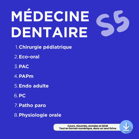 Programme Dentaire – Semestre S5