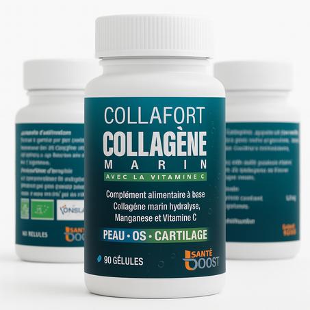 Collafort Collagène Marin avec  Vitamine C – 90 Gélules | مكمل غذائي طبيعي لدعم البشرة والعظام والمفاصل