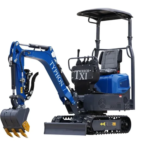 2025 TYPHON TERROR XI STORM Mini Excavator – 1.1 Ton Trench Digger with Boom Swing & Hydraulic Thumb