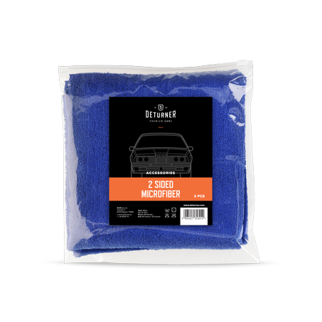 3 pcs pack TWO SIDED MICROFIBER 380GSM 40X40CM (MICROFIBRE DOUBLE FACE) - DETURNER