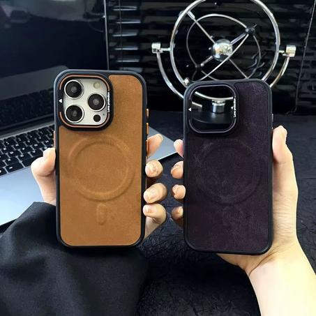 حافظة هاتف جلدية مغناطيسية مع شحن لاسلكي MagSafe