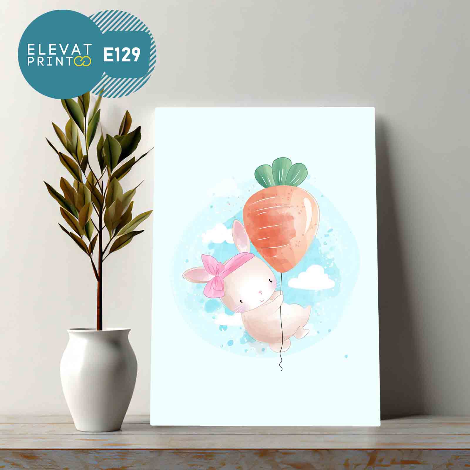Tableau E129 Lapin mignon volant