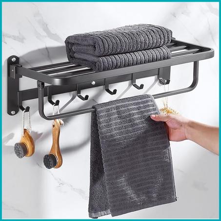 حامل الفوط المزدوج الأسود: أناقة وتنظيم لحمامك بأعلى جودة