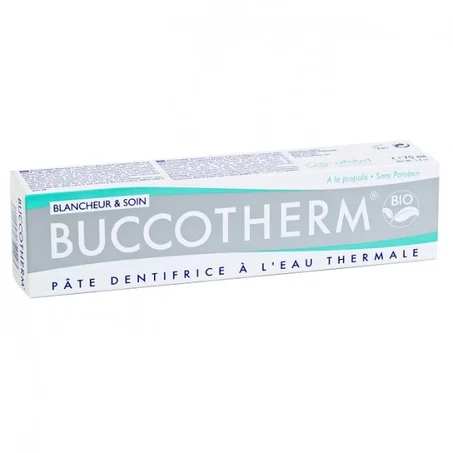 BUCCOTHERM DENTIFRICE PATE BLANCHEUR & SOIN BIO GOUT MENTHE 75 ML