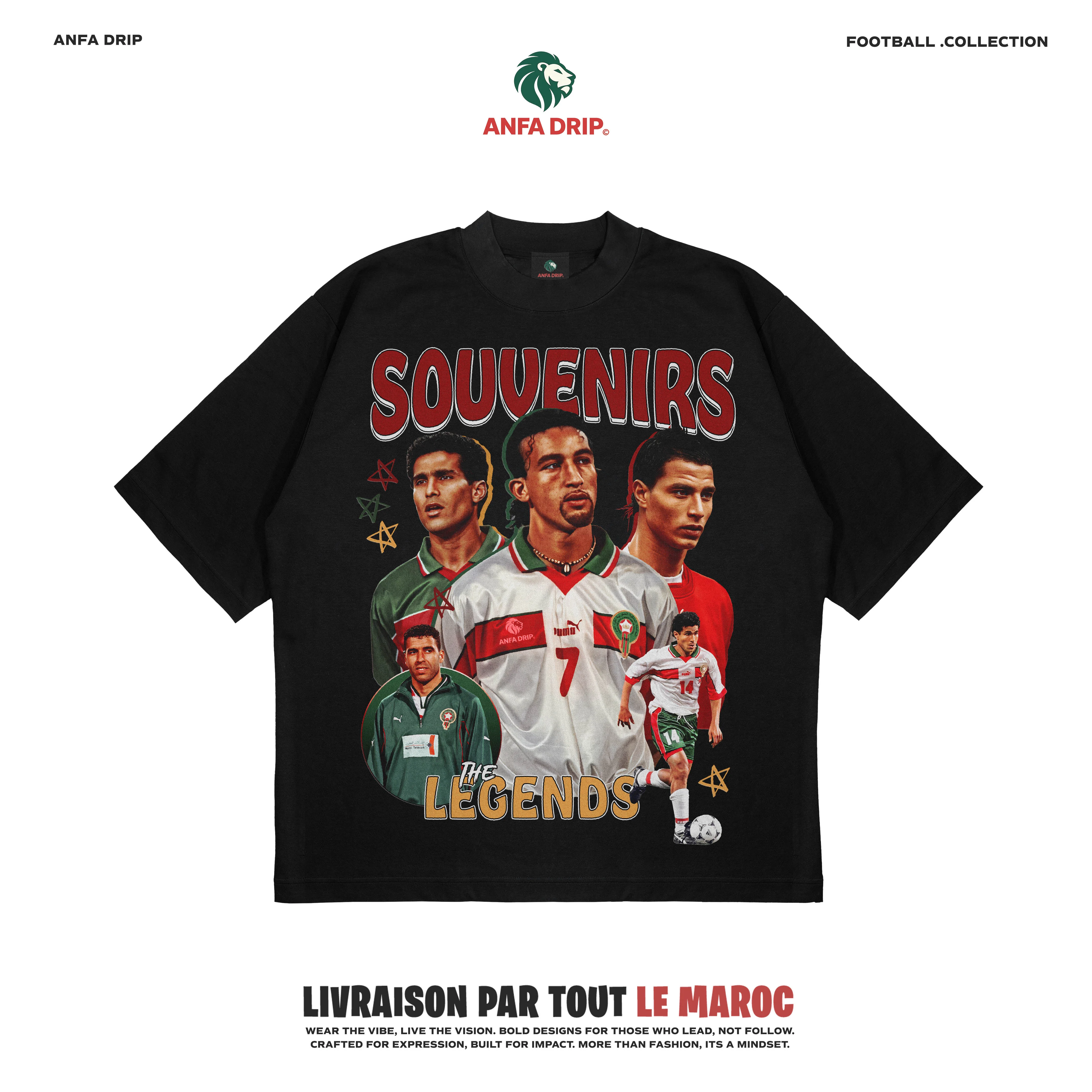 تيشيرت أساطير المنتخب المغربي – إصدار النوستالجيا