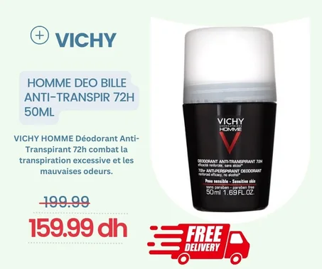 VICHY HOMME DEO BILLE ANTI-TRANSPIR 72H 50ml
