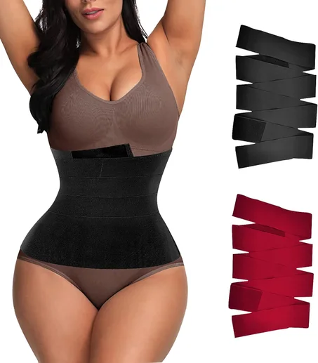 شريط خصر مرن قابل للتعديل لتشكيل الجسم ودعم البطن والظهر بخامة مريحة وقابلة للتنفس