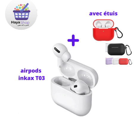 écouteur sans fil INKAX T03 Bluetooth + cache silicone